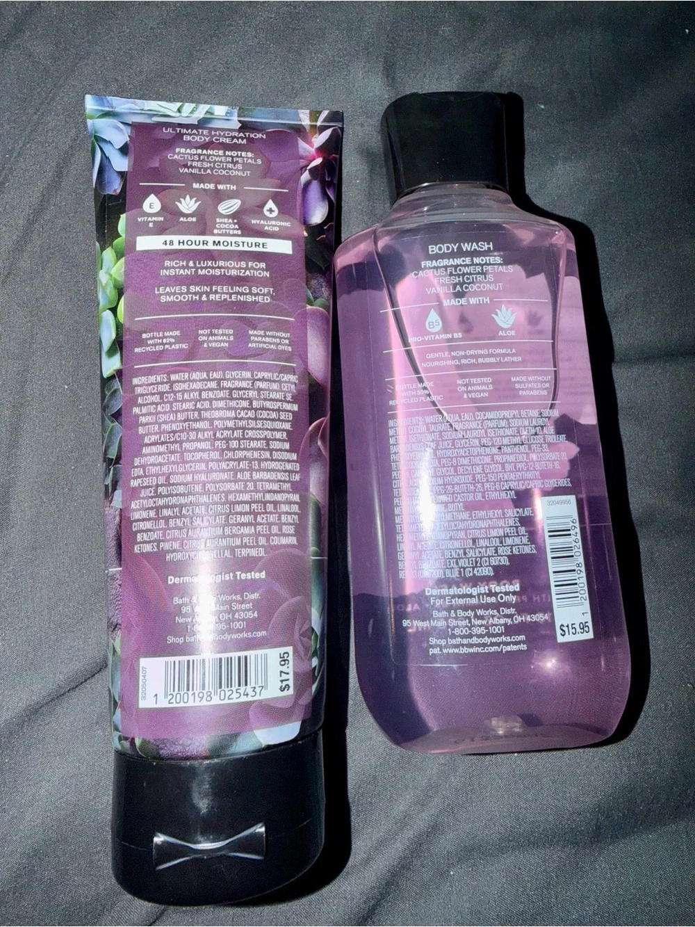 Bath & Body Works Cactus Blossom Body Cream & Body Wash - Purple